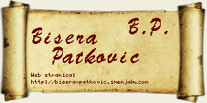Bisera Patković vizit kartica